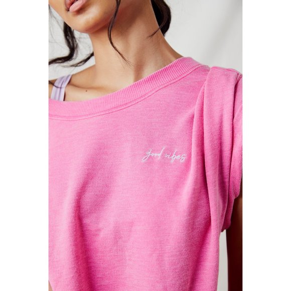 NWT Free People Cozy Cool Girl Lounge Tee / Pink - Picture 4 of 6